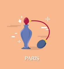 Great perfume in Paris Franch illustration design