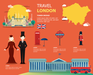 English map for traviling in London illustration design