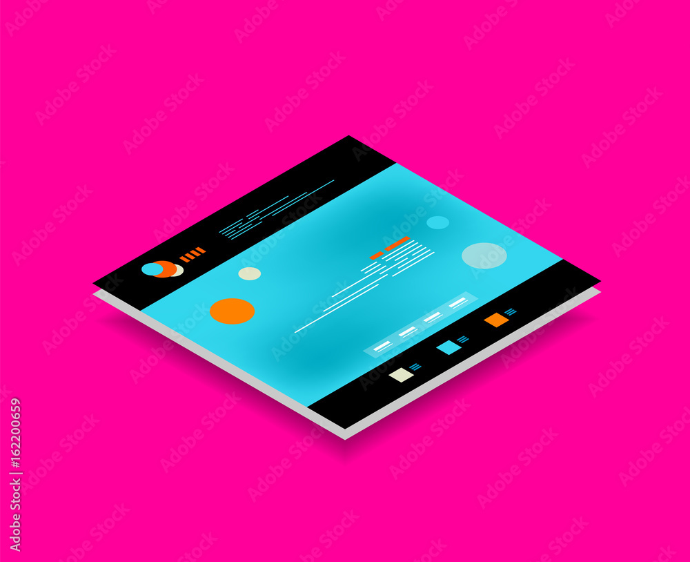 Wall mural vector web site page design development concept