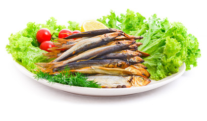 smoked clupea herring fish ( Clupea harengus membras )