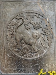 Ancient lion sculpture in Vietnam