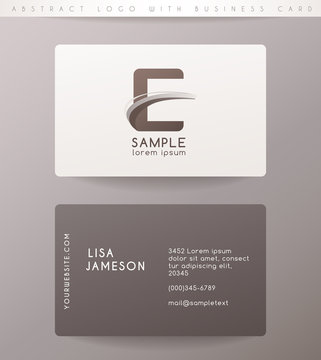 Creative Letter Logo Design with Business Card Template : Vector Illustration