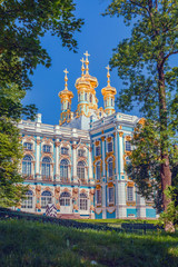 Fototapeta na wymiar Church of the Catherine Palace in Pushkin city