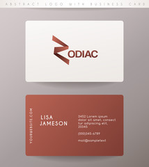 Creative Letter Logo Design with Business Card Template : Vector Illustration
