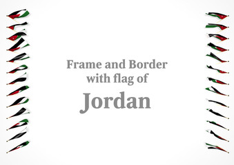 Frame and border with flag of Jordan. 3d illustration