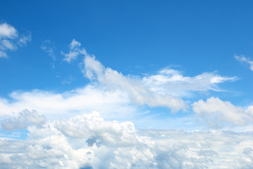 sky and white clouds background.