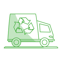 recycle cargo truck vector illustration