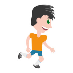 isolated man playing soccer cartoon icon vector illustration graphic design