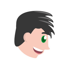 Boy face cartoon icon vector illustration graphic design