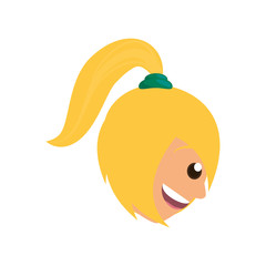 girl face cartoon icon vector illustration graphic design