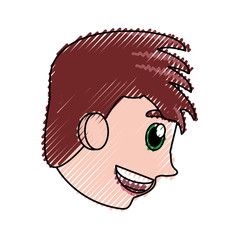 Boy face cartoon icon vector illustration graphic design