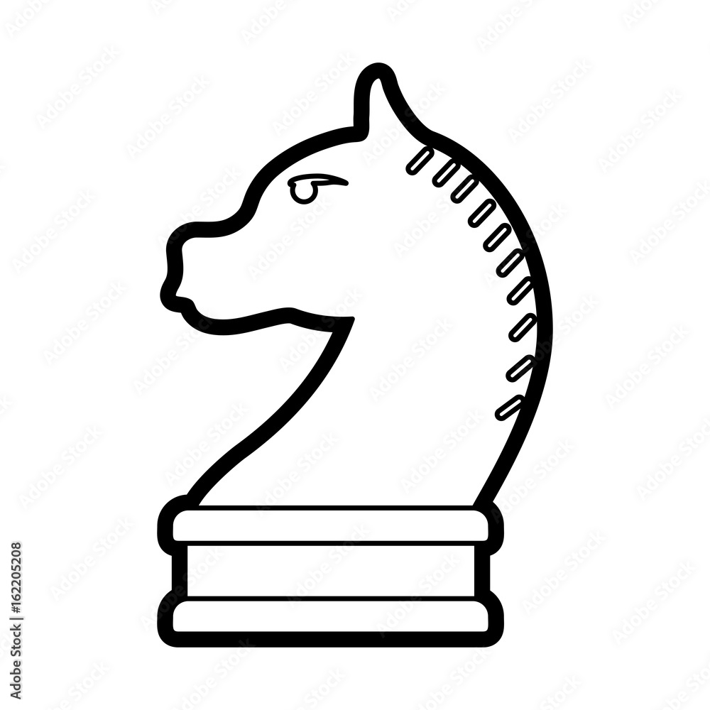 Poster horse chess piece vector illustration