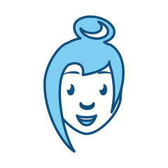 girl face cartoon icon vector illustration graphic design