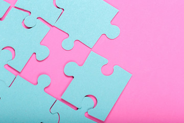 Puzzle pieces with empty space for text