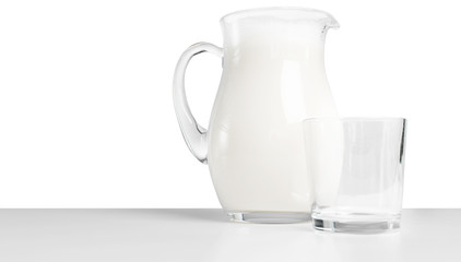 Pitcher  with some milk
