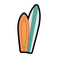 surfboards icon over white background colorful design vector illustration