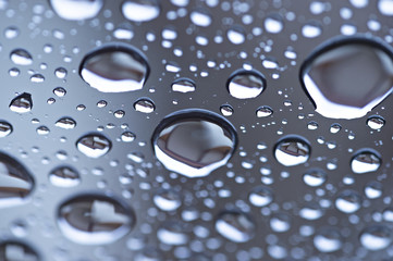 Drops of water on glass