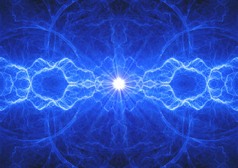 Blue electric background, abstract lightning element