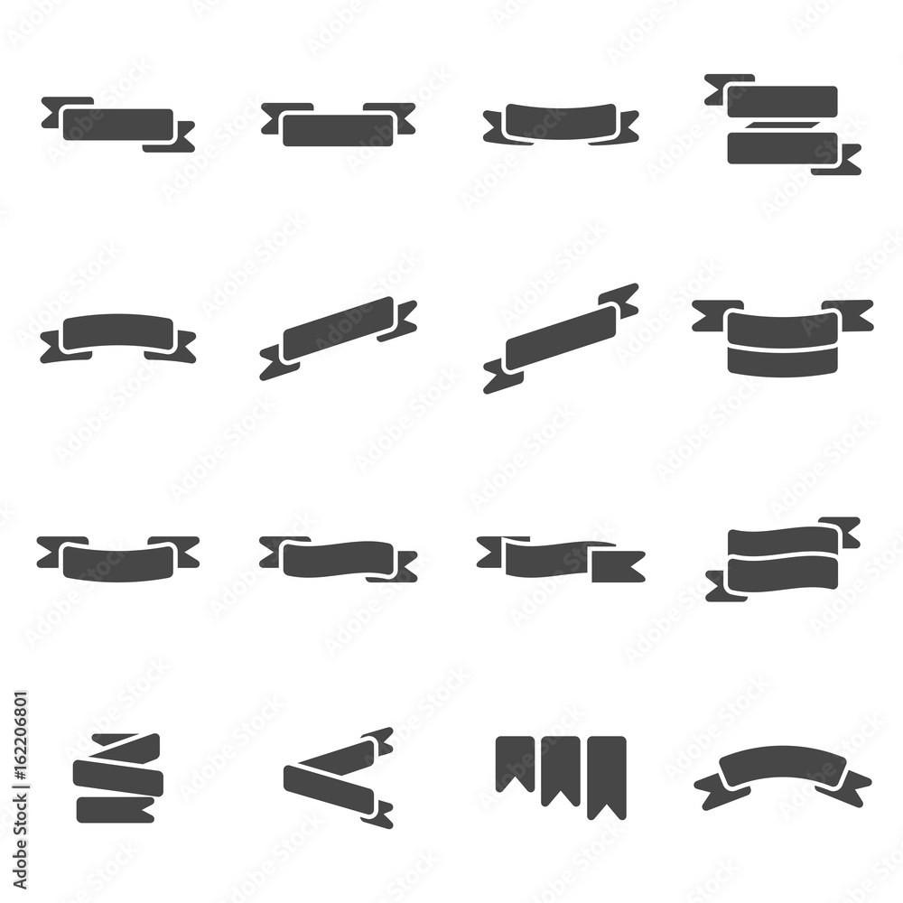 Canvas Prints vector black ribbon icons set