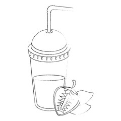 strawberry smoothie icon over white background vector illustration