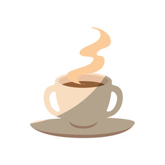 hot coffee mug icon over white background vector illustration