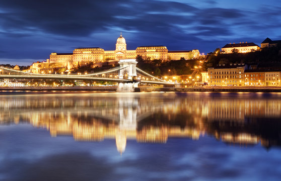 Budapest Royal palace with reflection, Hungary