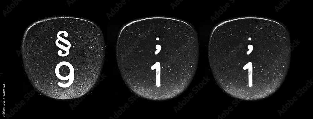 Poster 911 concept number of buttons typewriter