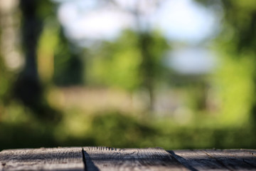 background table wooden outdoor bokeh