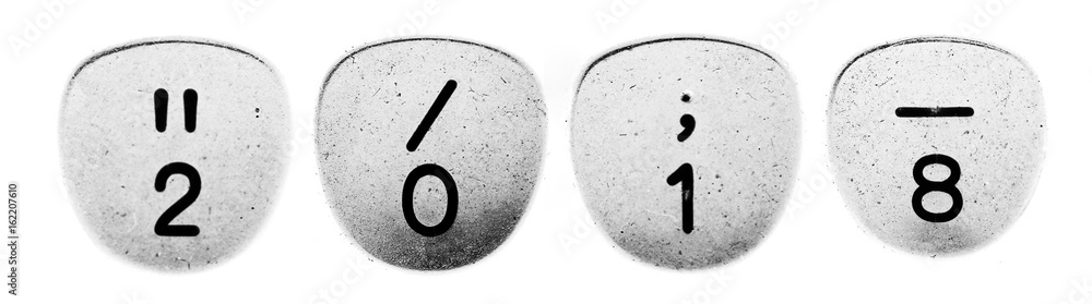 Poster 2018 number of buttons typewriter