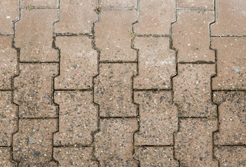 Textured floor of stone pavers