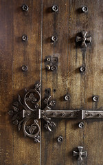 Old metal lock decorated medieval