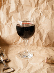 A glass of red wine