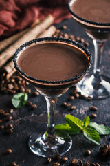 glasses of coffee cocktail