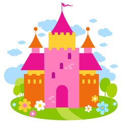 Beautiful fairy tale castle. Vector illustration