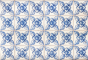 Traditional ornate portuguese decorative tiles azulejos