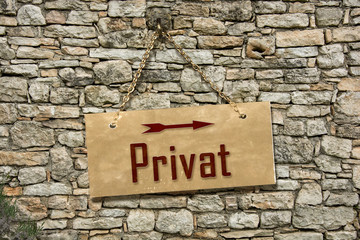 Schild 235 - Privat