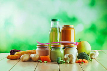 Natural vegetable and fruit puree for baby