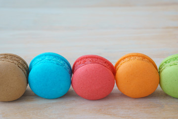 colorful macaroons  closeup