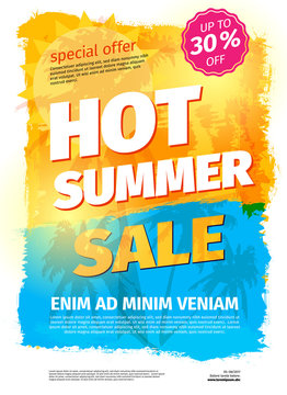 Template for HOT SUMMER SALE with sample text