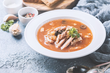 Soup with meat - solyanka