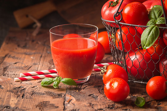 Glass of tomato juice