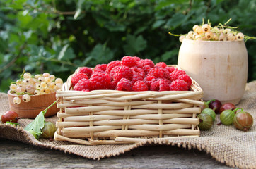 Fresh raspberry. Summer berries