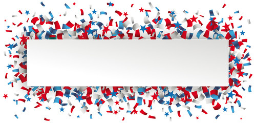 Paper Banner Confetti Stars Cover US Colors Header