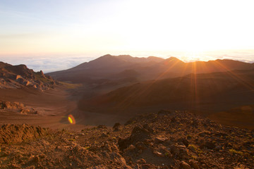 Sunrise at Haleakala Crater on the Hawaiian island of Maui
