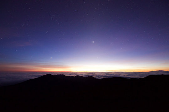 Sunrise at Haleakala Crater on the Hawaiian island of Maui