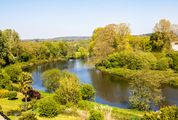 Panorama sur la rivière l'Oust, Roc Saint André, Morbihan, Bretagne