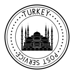 Turkey postmark with the Blue Mosque
