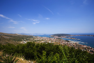 Obraz premium View from hill on Trogir, Split, Ciovo, Kastela