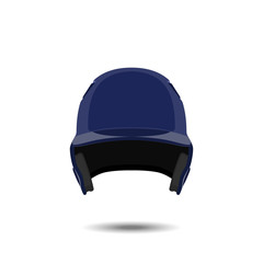 Blue baseball helmet on white background. Sports protection in a realistic style. Vector illustration
