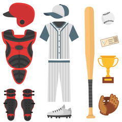 Cartoon baseball player icons batting vector design american game athlete sport league equipment